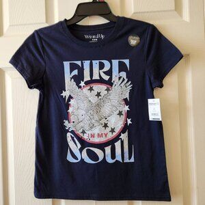Wound Up Women's Fire In My Soul T-Shirt S (3-5) Navy Blue